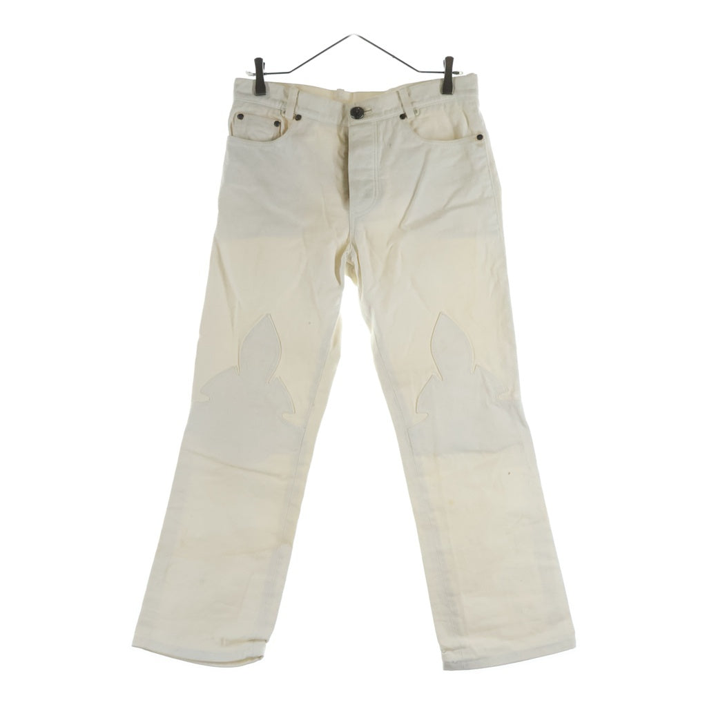 CHROME HEARTS(クロムハーツ) OLD JEAN SL FLEURKNEE フレアニーデニムパンツ ホワイト