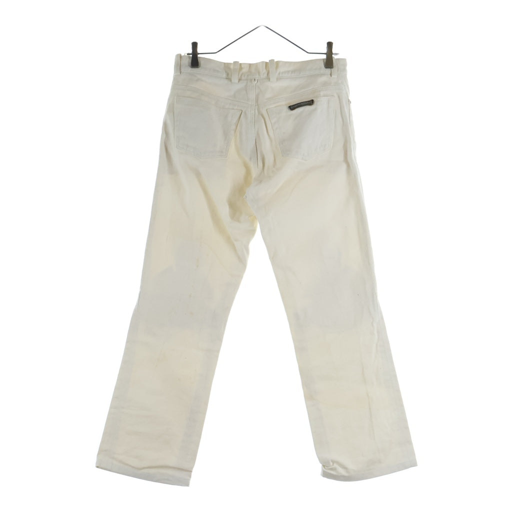 CHROME HEARTS(クロムハーツ) OLD JEAN SL FLEURKNEE フレアニーデニムパンツ ホワイト