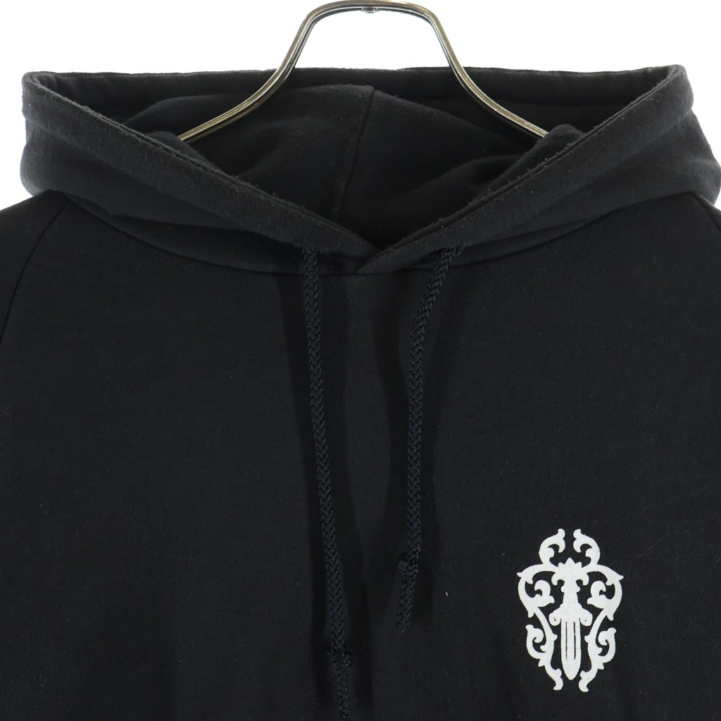 CHROME HEARTS(クロムハーツ) OLD SWTSHRT PLVR HD ヴァインダガープリント 裏地サーマル アームクロスプリント スウェットプルオーバーパーカー ブラック