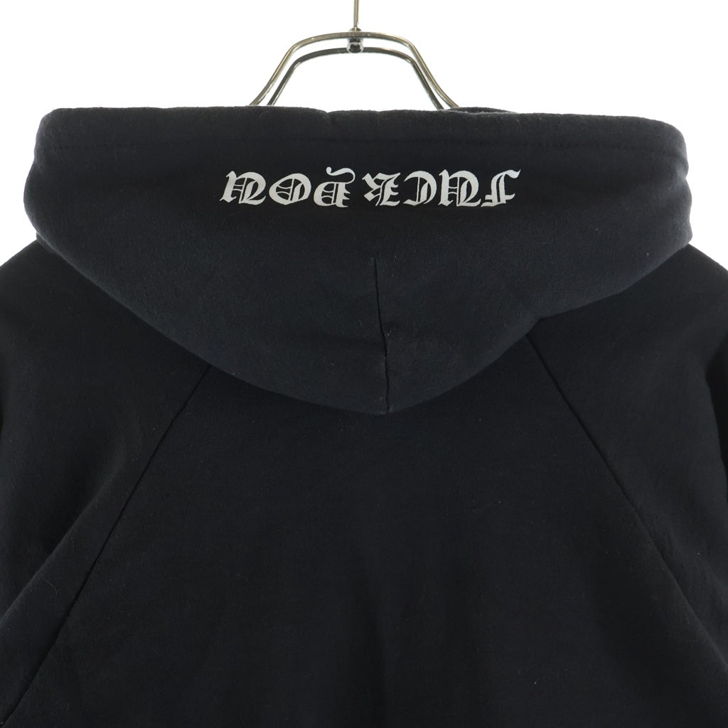 CHROME HEARTS(クロムハーツ) OLD SWTSHRT PLVR HD ヴァインダガープリント 裏地サーマル アームクロスプリント スウェットプルオーバーパーカー ブラック