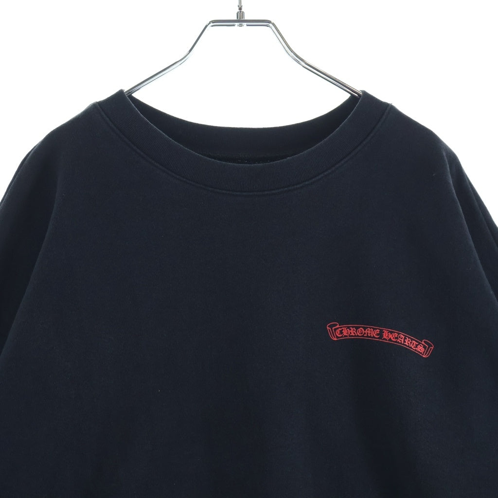 CHROME HEARTS(クロムハーツ) ×MATTYBOY 99Eyes Chomper SWTSHRT PLVR ×マッティボーイ 袖フローラルプリント クルーネックスウェットトレーナー ブラック