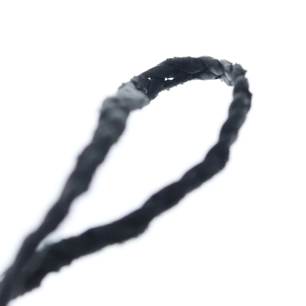 CHROME HEARTS(クロムハーツ) LEATHER BRAID レザーブレイド ボロチップネックレス ブラック/シルバー
