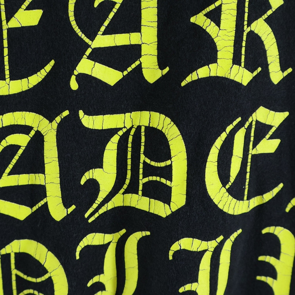 CHROME HEARTS(クロムハーツ) OLD Made In Hollywood Vertical Logo Tee メイドインハリウッド ヴァーティカルロゴ アームフローラルプリント 長袖Tシャツカットソー ブラック/イエロー