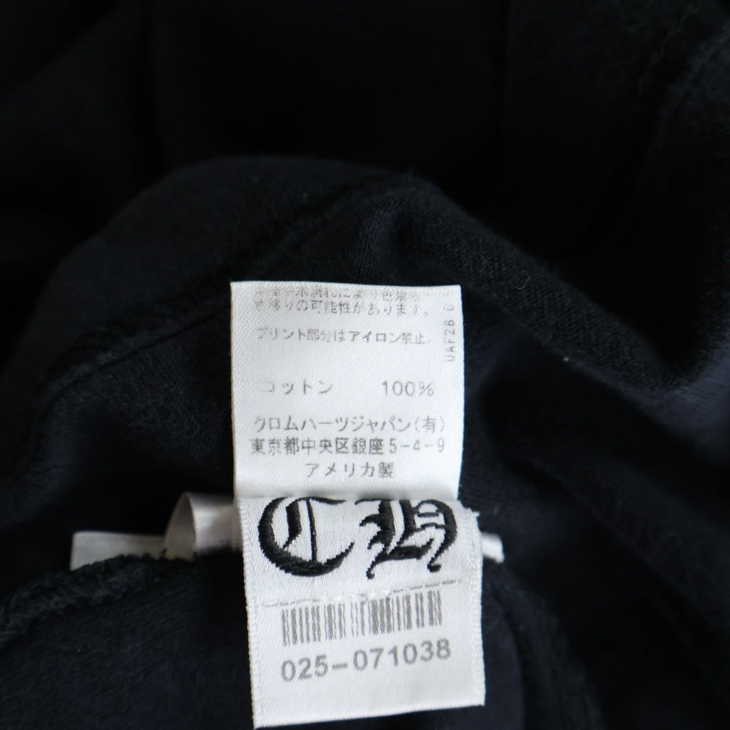 CHROME HEARTS(クロムハーツ) OLD Made In Hollywood Vertical Logo Tee メイドインハリウッド ヴァーティカルロゴ アームフローラルプリント 長袖Tシャツカットソー ブラック/イエロー