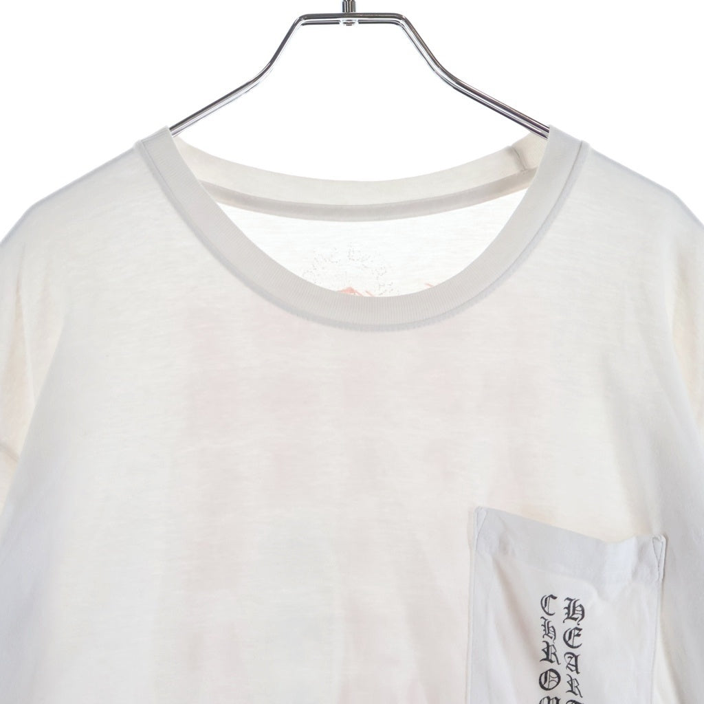 CHROME HEARTS(クロムハーツ) BACK LETTERING LOGO L/S TEE バックレタリングロゴ 袖CHプラスプリント 長袖Tシャツ カットソー ホワイト