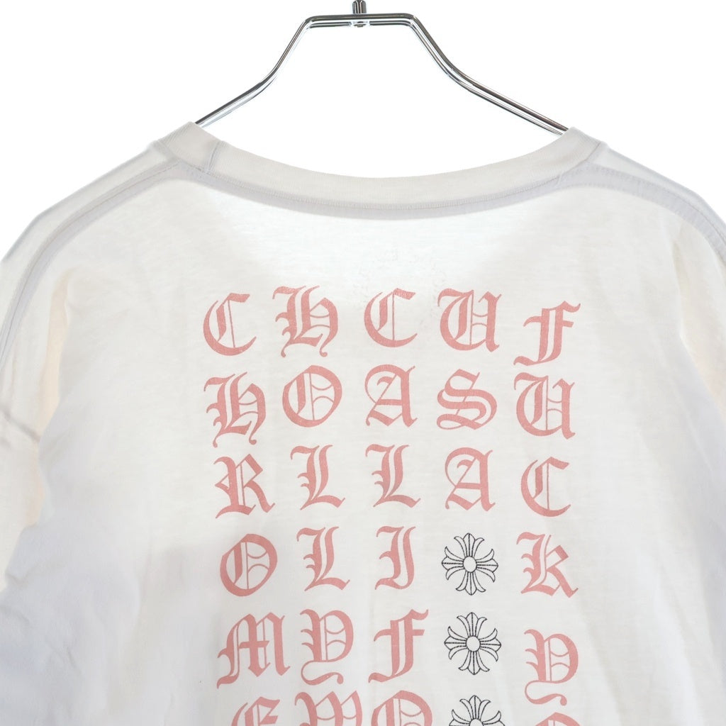 CHROME HEARTS(クロムハーツ) BACK LETTERING LOGO L/S TEE バックレタリングロゴ 袖CHプラスプリント 長袖Tシャツ カットソー ホワイト