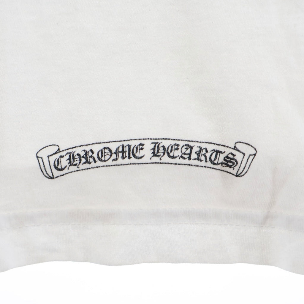 CHROME HEARTS(クロムハーツ) BACK LETTERING LOGO L/S TEE バックレタリングロゴ 袖CHプラスプリント 長袖Tシャツ カットソー ホワイト