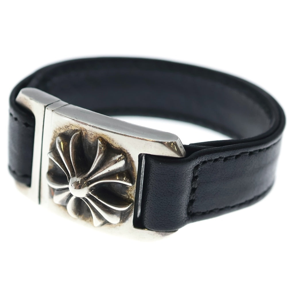 CHROME HEARTS(クロムハーツ) HARNESS CLASP ハーネスクラスプ レザーブレスレット ブラック/シルバー