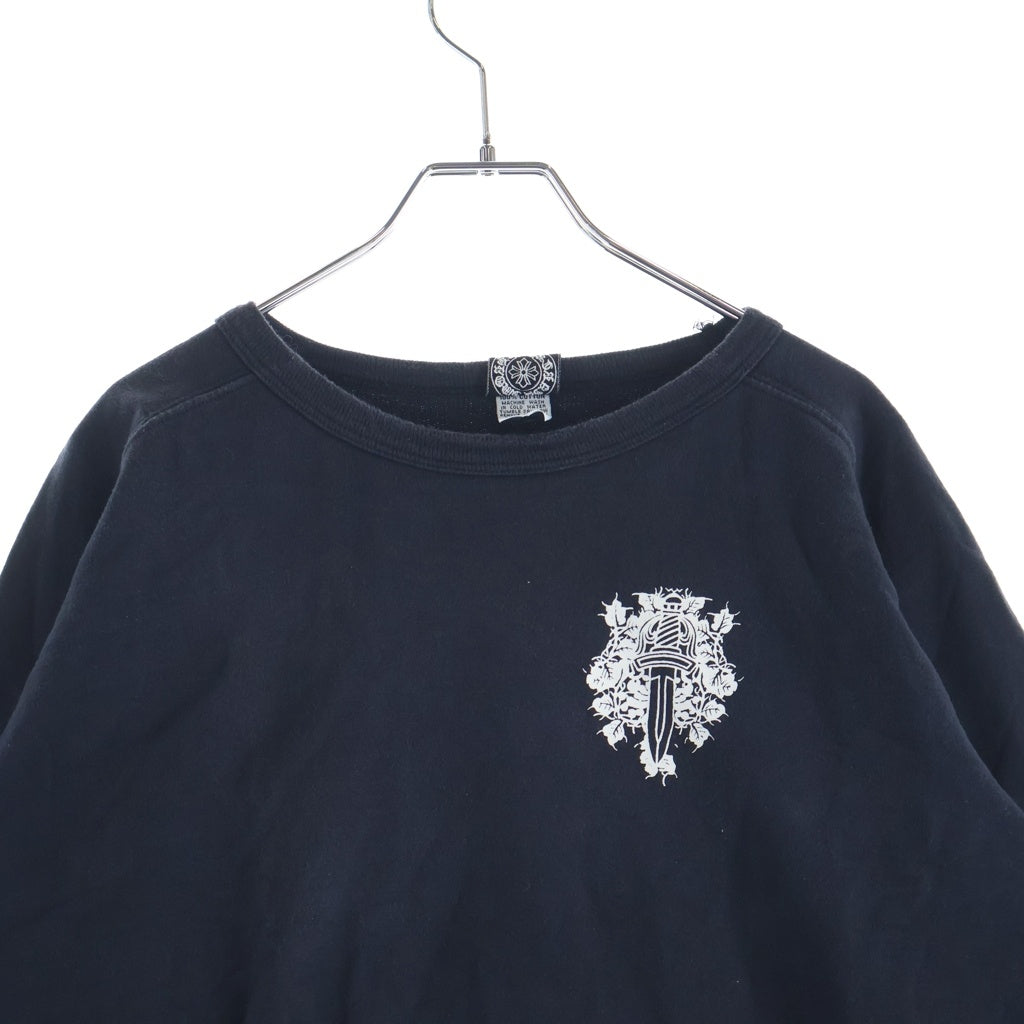 CHROME HEARTS(クロムハーツ) OLD SWTSHRT 袖フローラル クルーネックスウェット ブラック