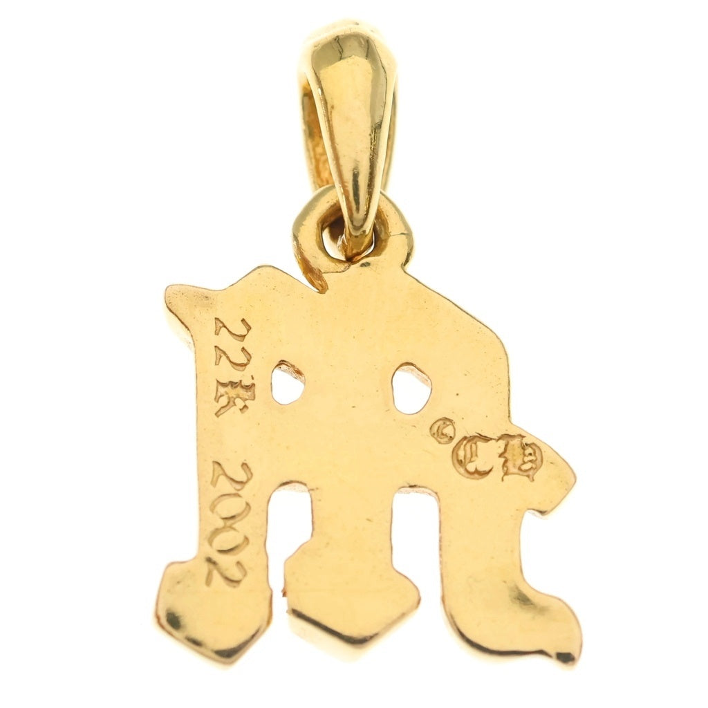 CHROME HEARTS(クロムハーツ) 22K ALPHABET CHARM P/DMND アルファベットチャーム Mイニシャルチャーム PAVEダイヤペンダントトップ ゴールド
