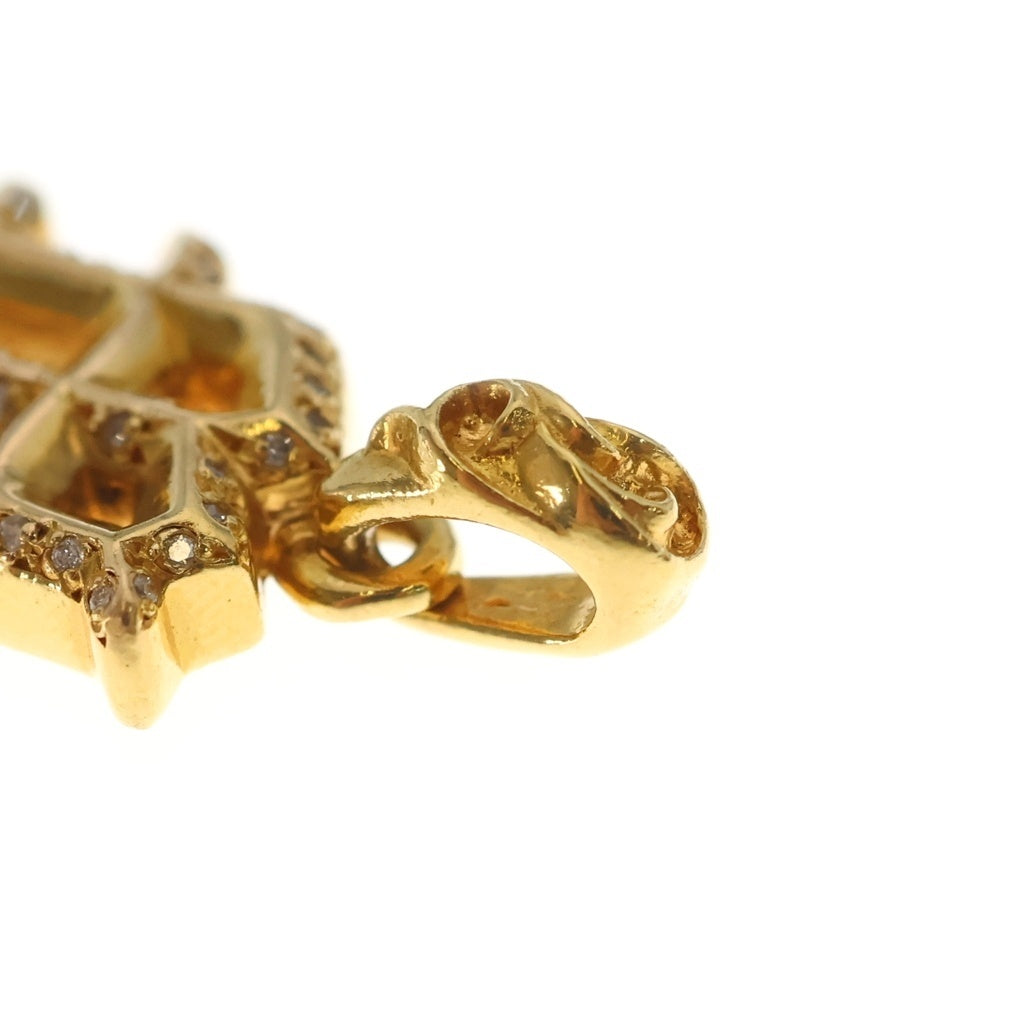 CHROME HEARTS(クロムハーツ) 22K ALPHABET CHARM P/DMND アルファベットチャーム Mイニシャルチャーム PAVEダイヤペンダントトップ ゴールド