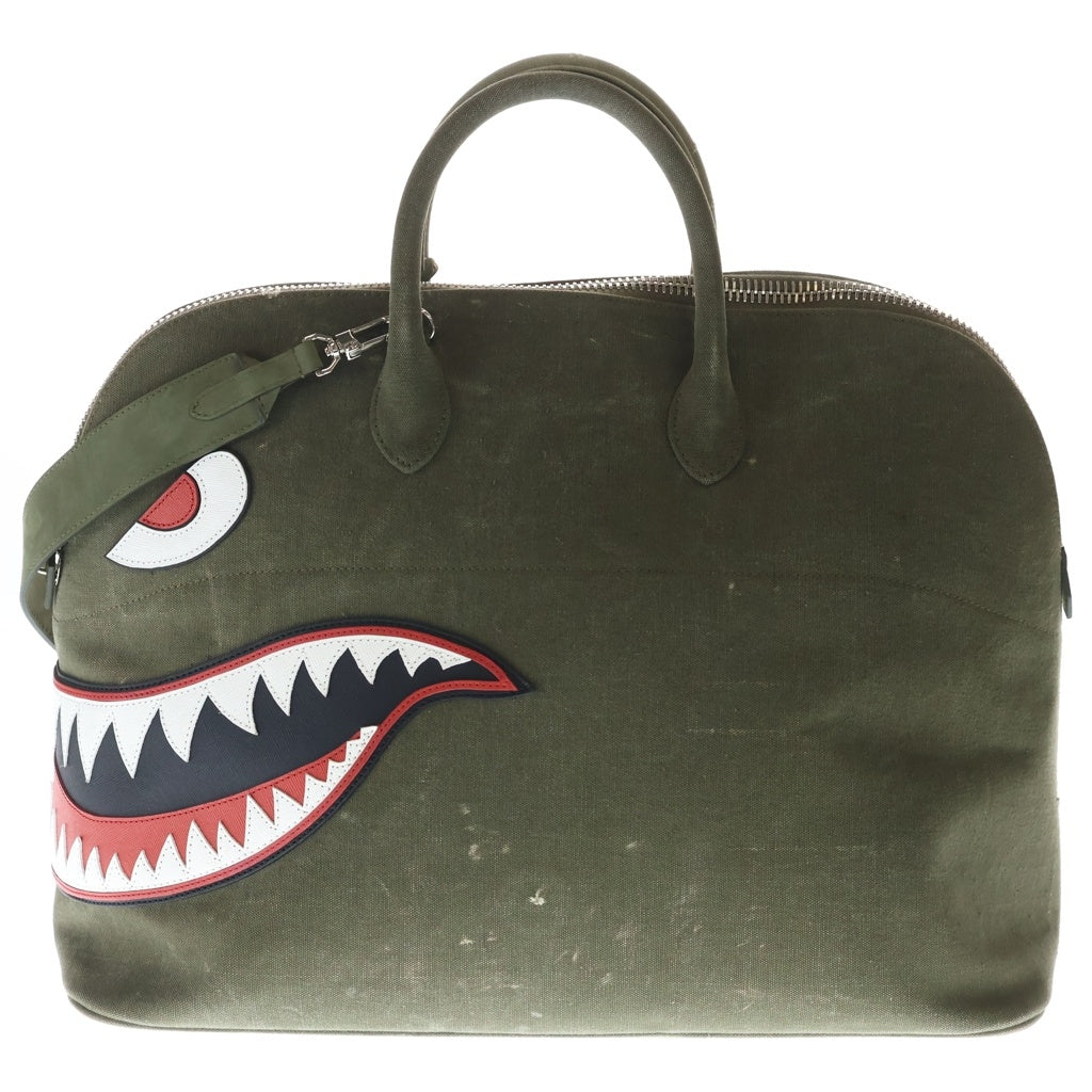 READY MADE(レディメイド) SHARK DAILY BAG (L) RE-CO-KH-00-01-66 再構築 シャークハンドバッグ カーキ