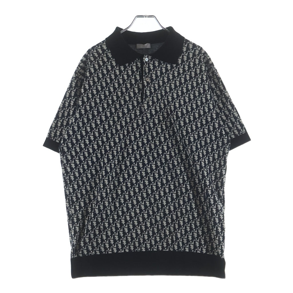 DIOR(ディオール) オブリーク総柄 半袖ニットポロシャツ 293M832AT472