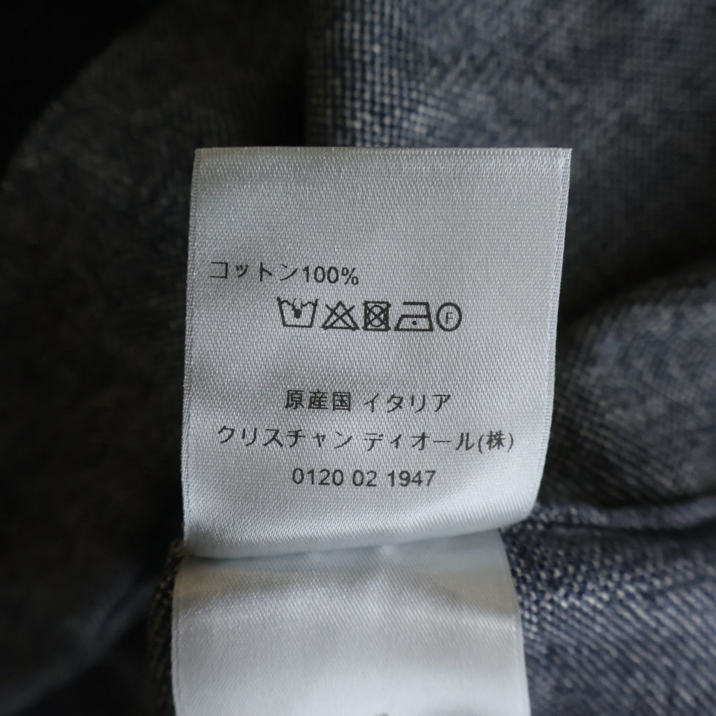 DIOR(ディオール) オブリーク総柄 半袖ニットポロシャツ 293M832AT472 ネイビー/グレー