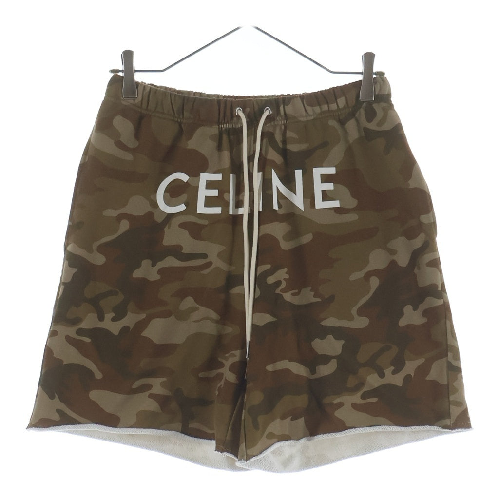 CELINE(セリーヌ) 22SS カモフラ ロゴプリントスウェットショーツ ハーフパンツ 2Z156247Q ブラウン/グリーン