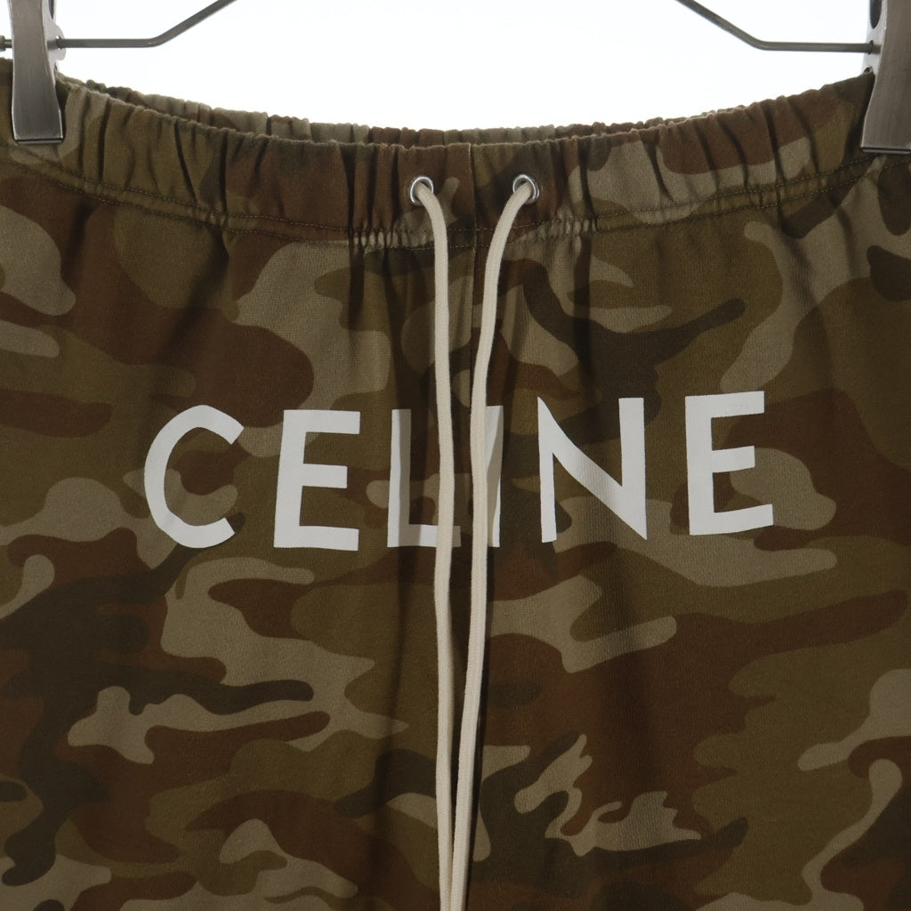CELINE(セリーヌ) 22SS カモフラ ロゴプリントスウェットショーツ ハーフパンツ 2Z156247Q ブラウン/グリーン
