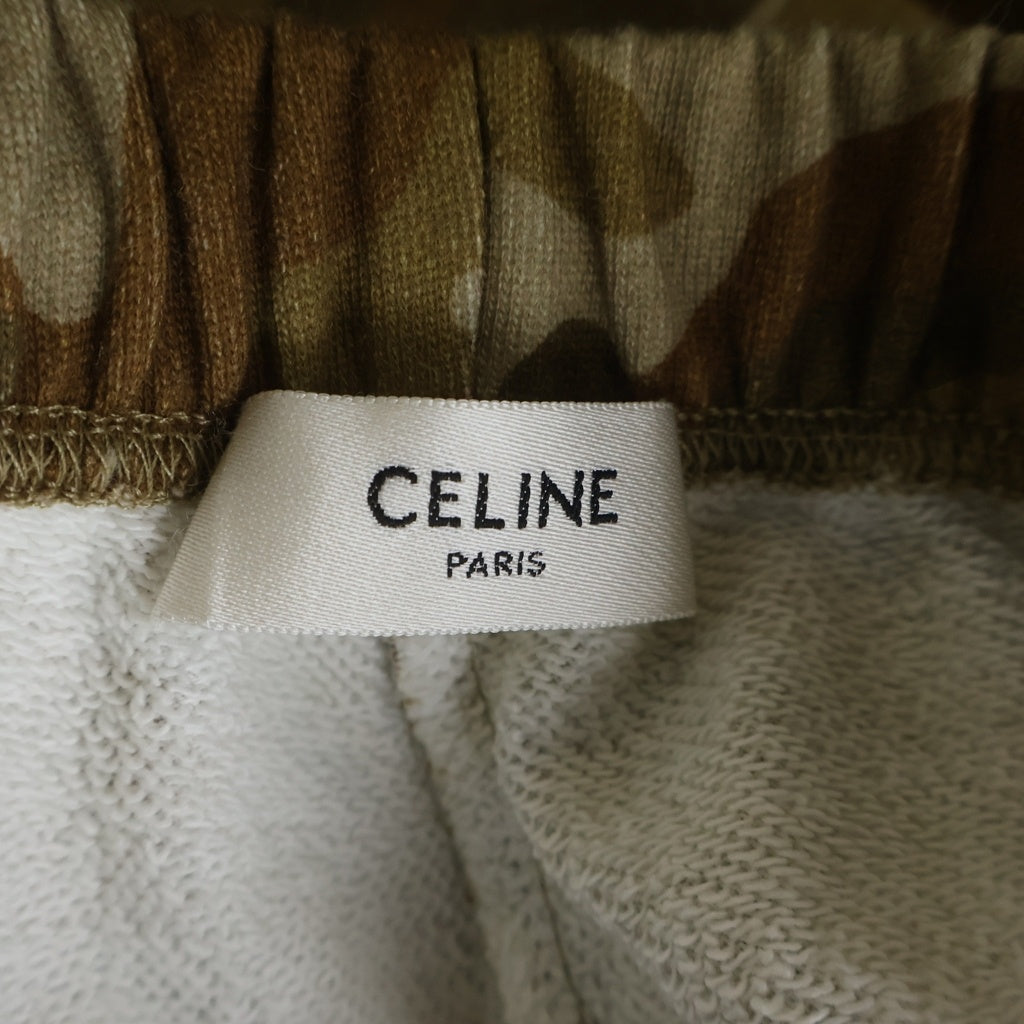 CELINE(セリーヌ) 22SS カモフラ ロゴプリントスウェットショーツ ハーフパンツ 2Z156247Q ブラウン/グリーン