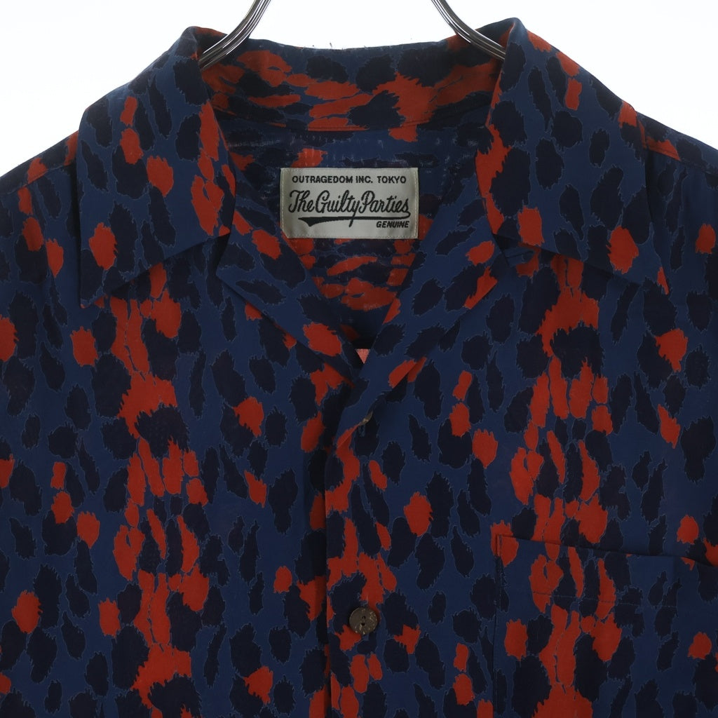 WACKO MARIA(ワコマリア) 21SS Leopard Hawaiian Shirt レオパード ハワイアン半袖シャツ ブルー/レッド