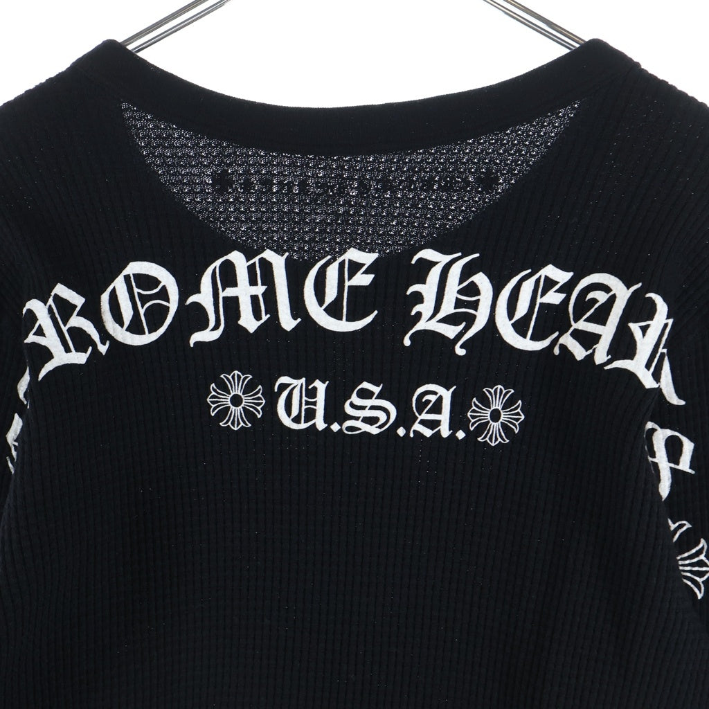 CHROME HEARTS(クロムハーツ) Thermal L/S Tee サーマルカットソー 袖フローラルプリント ブラック