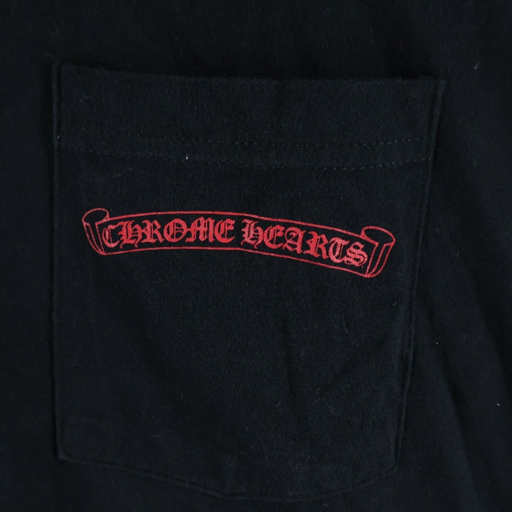 CHROME HEARTS(クロムハーツ) DBL FLRL L/S TEE ダブルフローラルプリント長袖Tシャツ ブラック/レッド