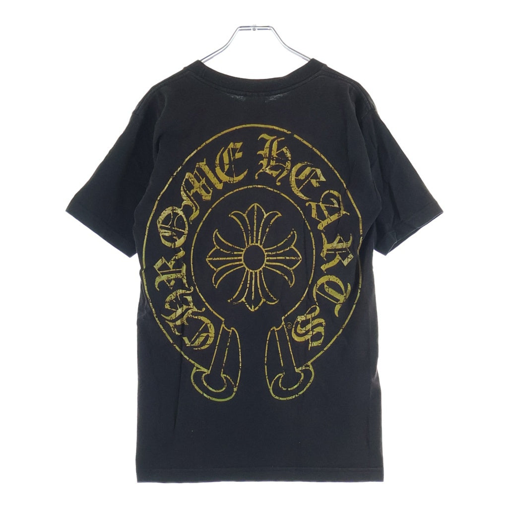 CHROME HEARTS(クロムハーツ) OLD CHプラス バックホースシュープリント半袖Tシャツ カットソー ブラック