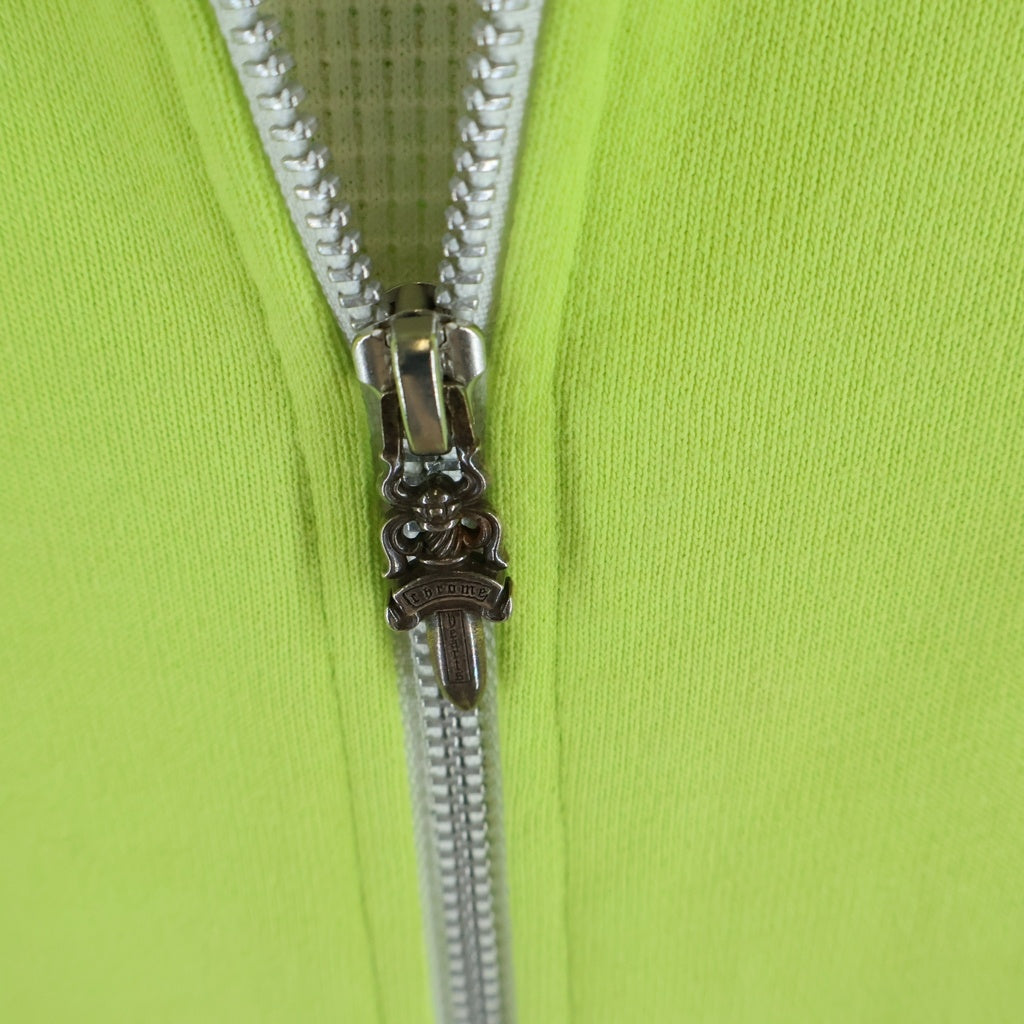 CHROME HEARTS(クロムハーツ) 22AW ×MATTY BOY PPO LINK ZIP UP HOODIE ×マッティボーイ リンク ダガージップアップフーディ パーカー プリント 裏地サーマル ライムグリーン