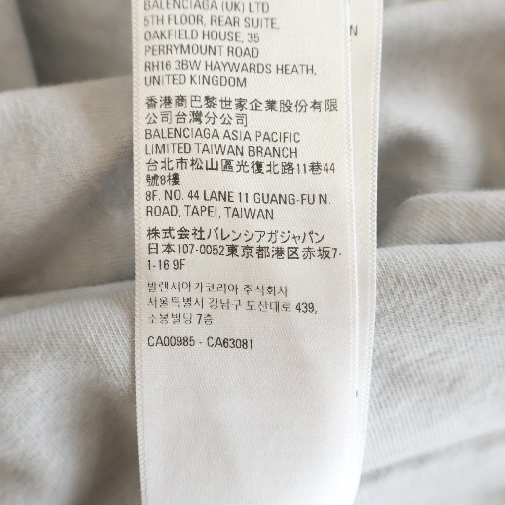 BALENCIAGA(バレンシアガ) 22SS METAL DOUBLE SLEEVE T レイヤード クルーネックロングスリーブTシャツ ホワイト/グレー