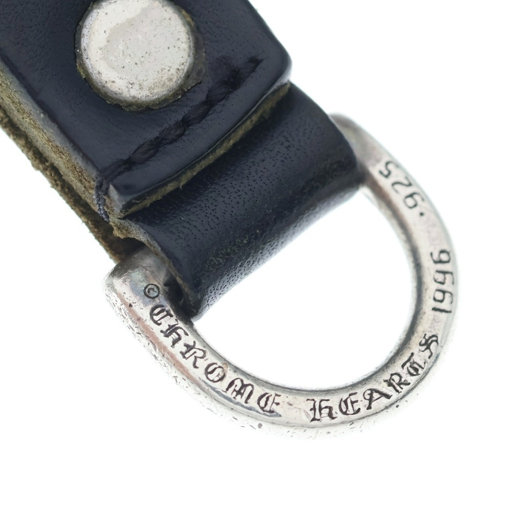 CHROME HEARTS(クロムハーツ) BELT LOOP Dカン クロスボールボタンレザーベルトループ シルバー/ブラック BCA397