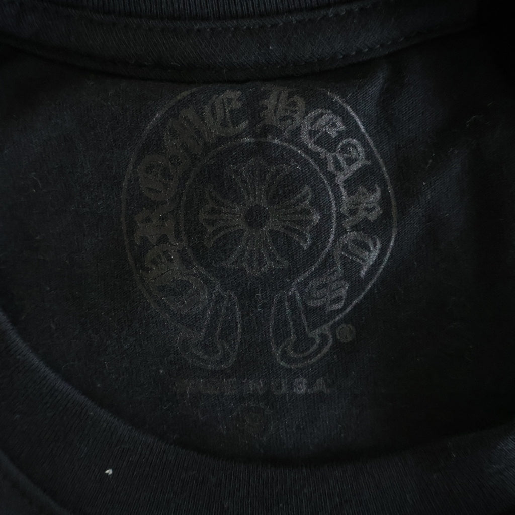 CHROME HEARTS(クロムハーツ) Pink Horseshoe S/S Tee ピンクホースシュープリント半袖Tシャツ ブラック/ピンク