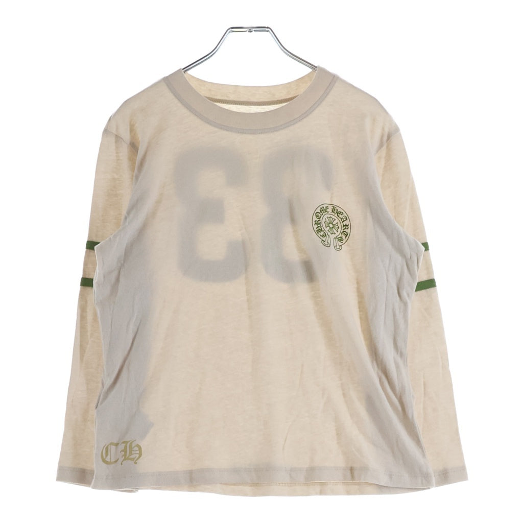 CHROME HEARTS(クロムハーツ) 33 Horseshoe L/S Tee 33 ホースシュー長袖Tシャツ アイボリー/グリーン