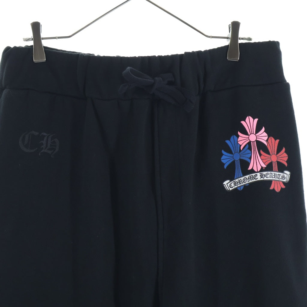 CHROME HEARTS(クロムハーツ) MLTCOL CEM CRS SWT PNT マルチカラーセメタリークロススウェットパンツ ブラック