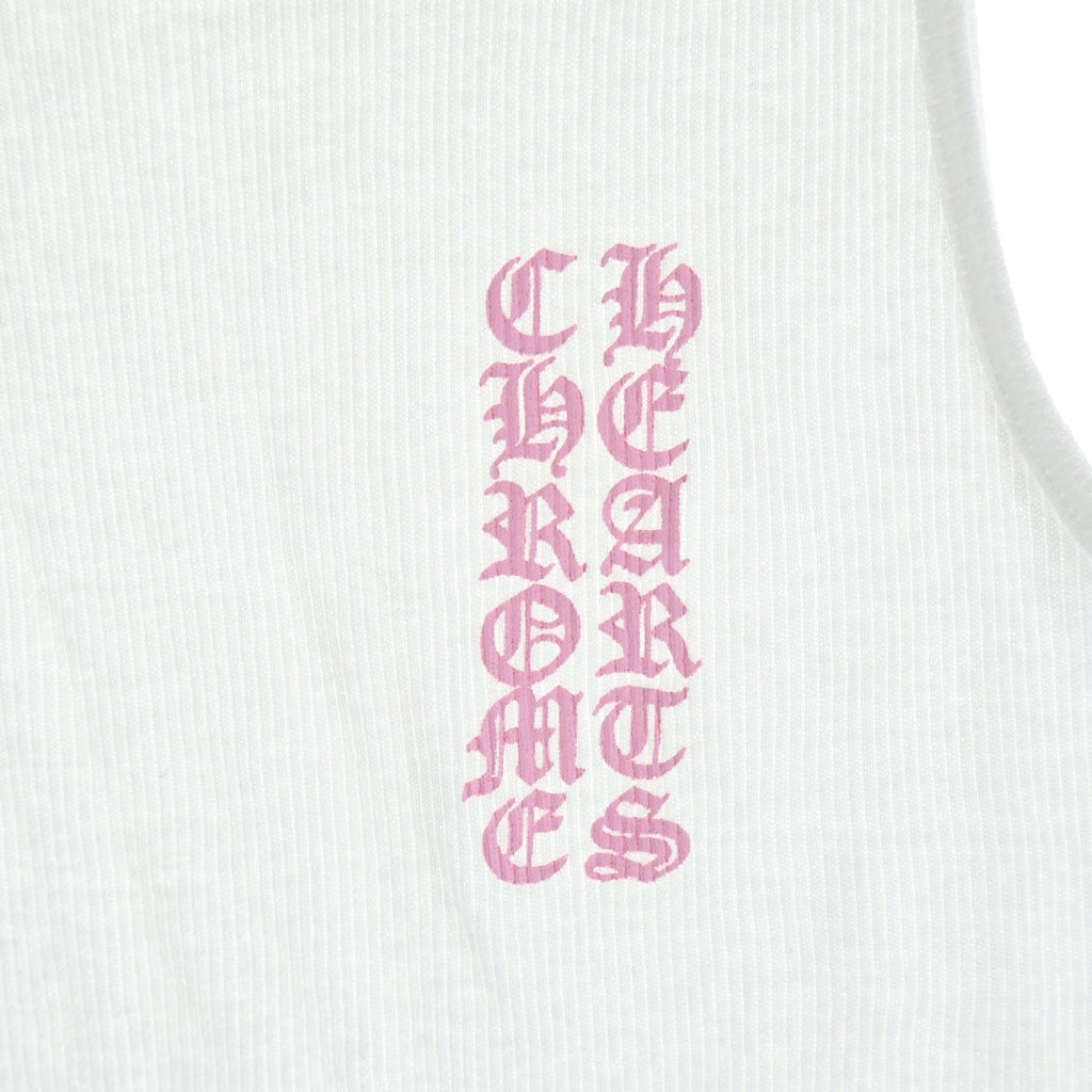 CHROME HEARTS(クロムハーツ) RIB TANK T BAR タンクトップ ノースリーブシャツ ホワイト/ピンク