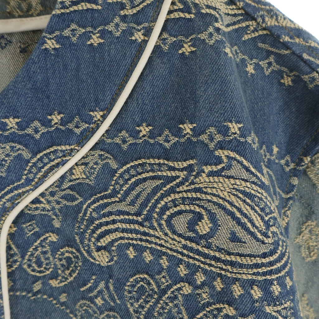 AMIRI(アミリ) Bandana Jacquard Baseball Shirt SRAMDNIR1001SMRBC00 バンダナベースボール半袖シャツ インディゴ