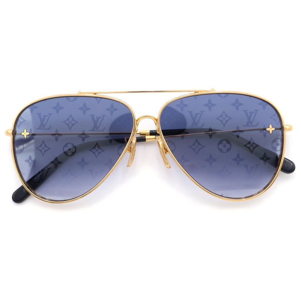 LOUIS VUITTON(ルイヴィトン) ウェリントンサングラス モノグラム ゴールド/ネイビー Z1782U 8WA