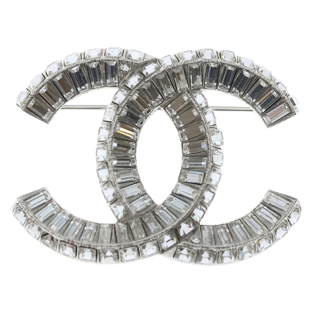 CHANEL(シャネル) ココマーク スクエアクリスタルストーン ブローチ A63085 シルバー レディース