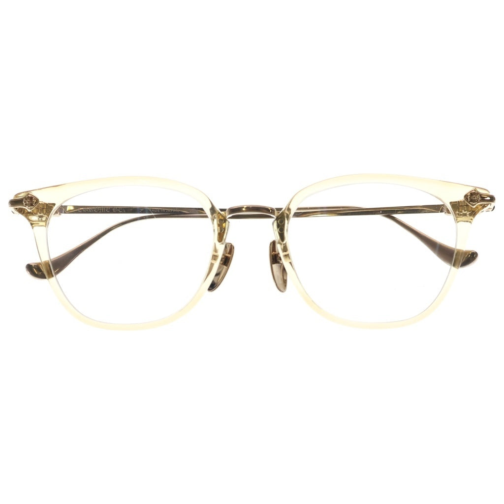 CHROME HEARTS(クロムハーツ) SHAGASS TRESTICLES シャガス トレスティクルズ サイドクロス クリアフレーム眼鏡 ゴールド