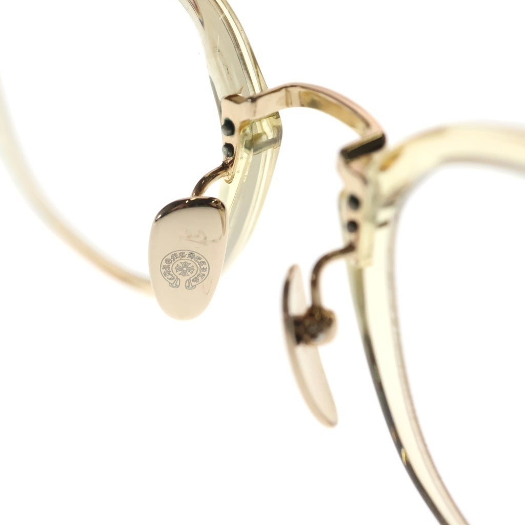 CHROME HEARTS(クロムハーツ) SHAGASS TRESTICLES シャガス トレスティクルズ サイドクロス クリアフレーム眼鏡 ゴールド