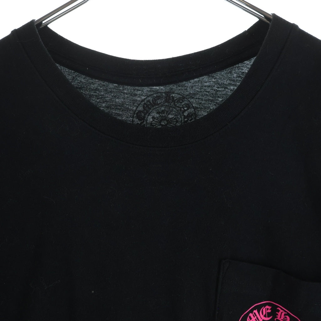 CHROME HEARTS(クロムハーツ) バックホースシュープリントTシャツ 半袖カットソー ブラック/ピンク