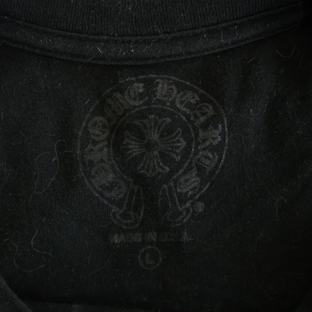 CHROME HEARTS(クロムハーツ) バックホースシュープリントTシャツ 半袖カットソー ブラック/ピンク