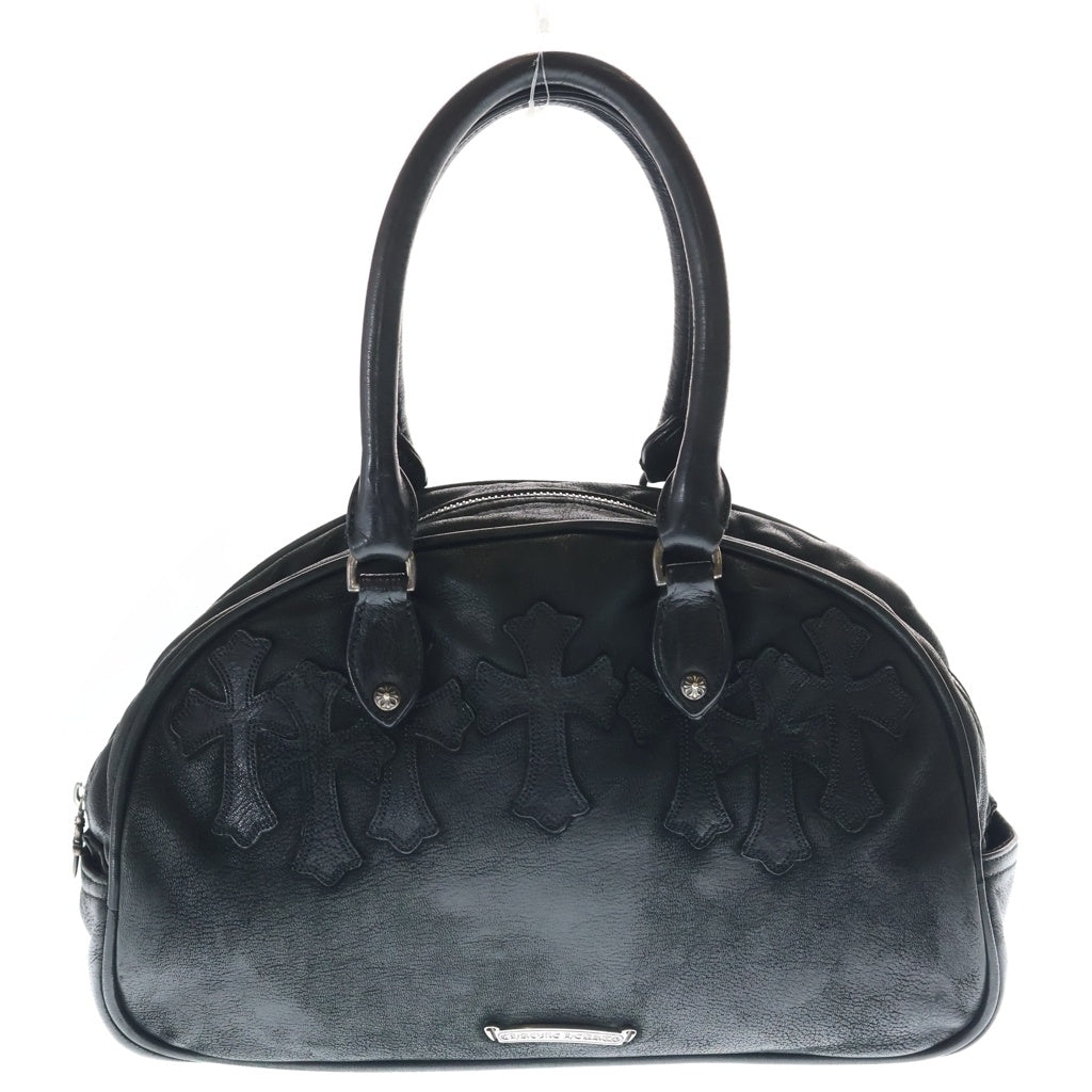 CHROME HEARTS(クロムハーツ) GYM SM DESTORY 現行型CHチャーム付き ジムバッグ デストロイ レザークロスパッチスモールレザーハンドバッグ ブラック