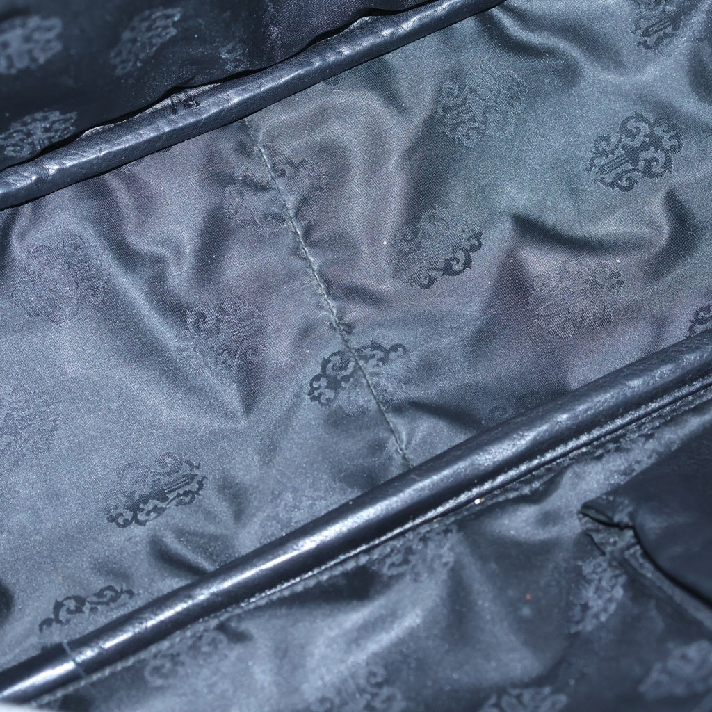 CHROME HEARTS(クロムハーツ) GYM SM DESTORY 現行型CHチャーム付き ジムバッグ デストロイ レザークロスパッチスモールレザーハンドバッグ ブラック