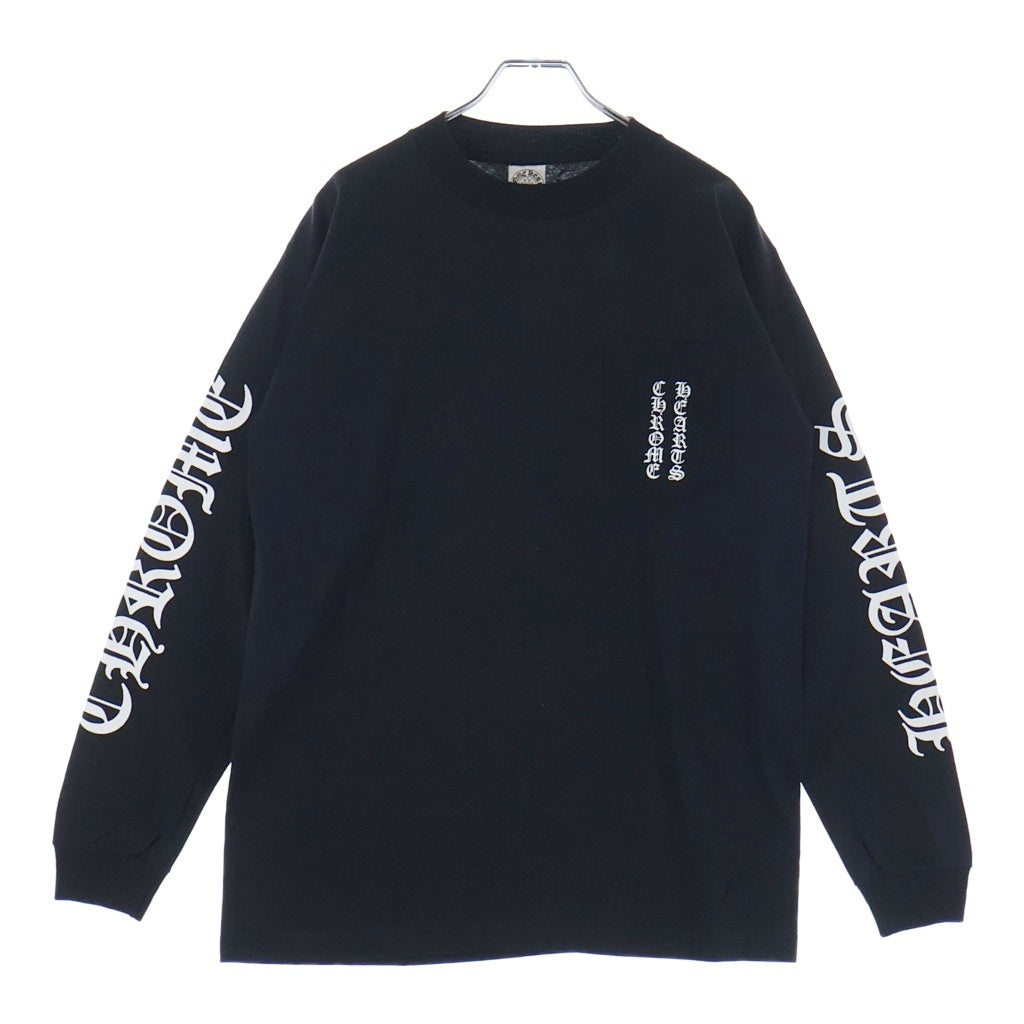CHROME HEARTS(クロムハーツ) OLD Back Scroll Label L/S Tee オールド バックスクロールラベル アームプリント長袖Tシャツ ブラック/ホワイト