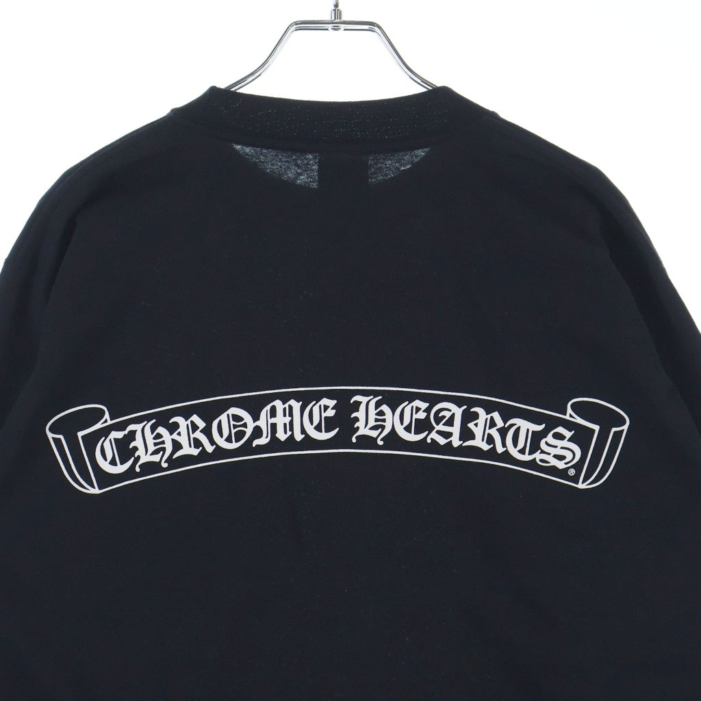 CHROME HEARTS(クロムハーツ) OLD Back Scroll Label L/S Tee オールド バックスクロールラベル アームプリント長袖Tシャツ ブラック/ホワイト