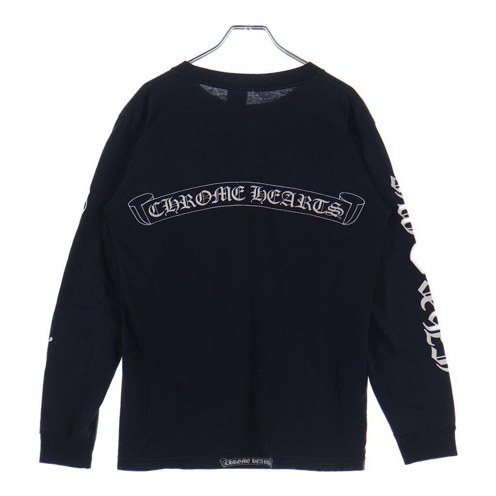 CHROME HEARTS(クロムハーツ) OLD Back Scroll Label Fuck You L/S Tee オールド バックスクロールラベル アームロゴプリント ファックユー 長袖Tシャツ ブラック/ホワイト