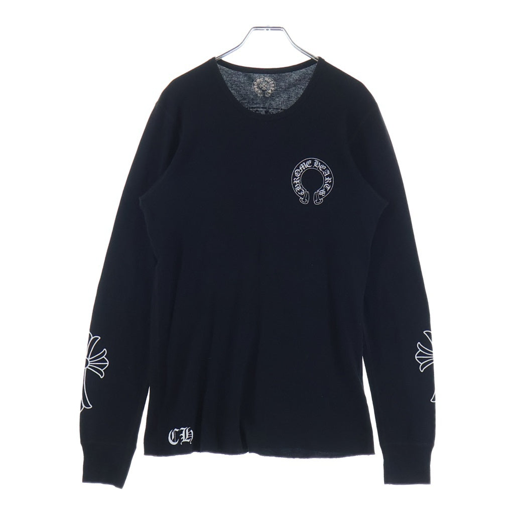 CHROME HEARTS(クロムハーツ) Thermal Arm Cross L/S Tee サーマル アームクロスプリント長袖Tシャツ ブラック/ホワイト