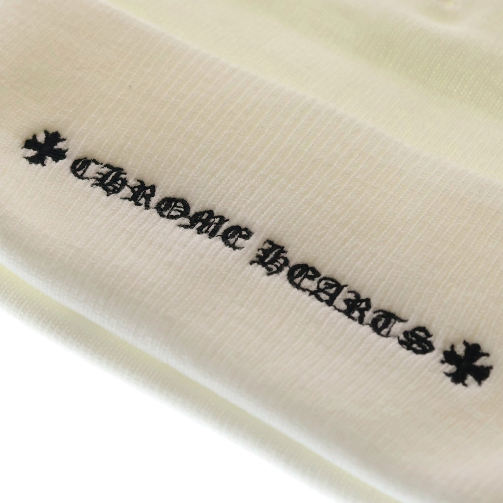 CHROME HEARTS(クロムハーツ) CH Logo Embroidery Acrylic Beanie CHロゴ刺繍ビーニー ニット帽 ホワイト