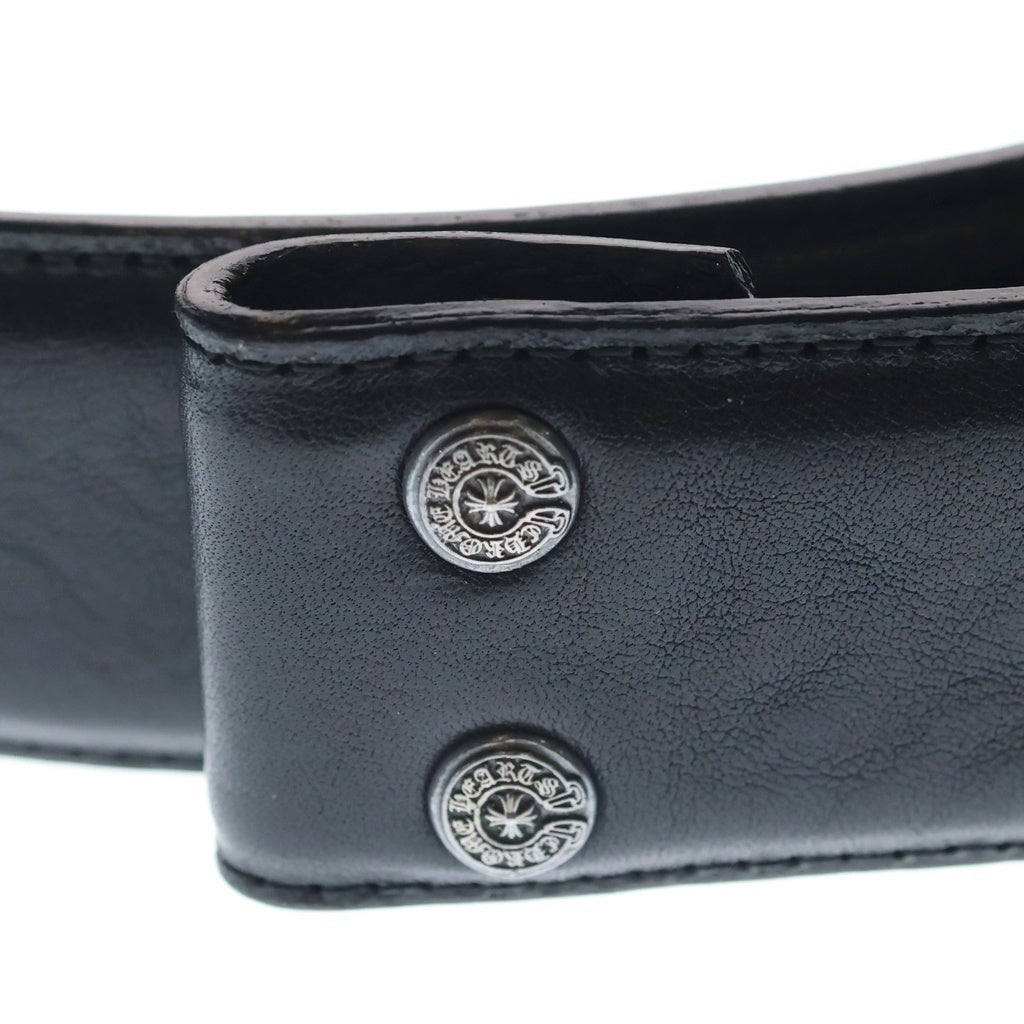 CHROME HEARTS(クロムハーツ) 1.5 STRAP 1.5インチ ホースシューリベッツ レザーベルトストラップ ブラック レディース