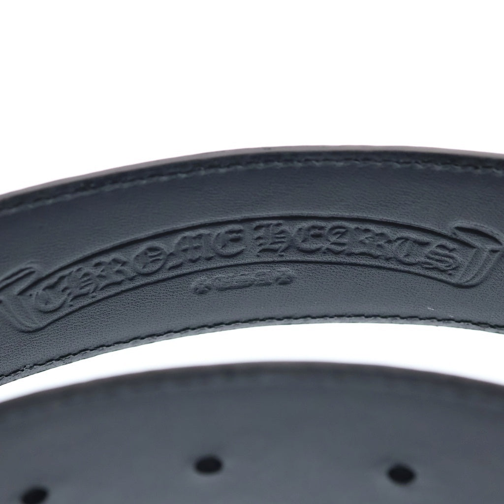 CHROME HEARTS(クロムハーツ) 1.5 STRAP 1.5インチ ホースシューリベッツ レザーベルトストラップ ブラック レディース