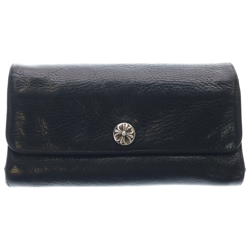 CHROME HEARTS(クロムハーツ) JUDY CROSS BALL ジュディ クロスボールボタン レザーウォレット 長財布 ブラック
