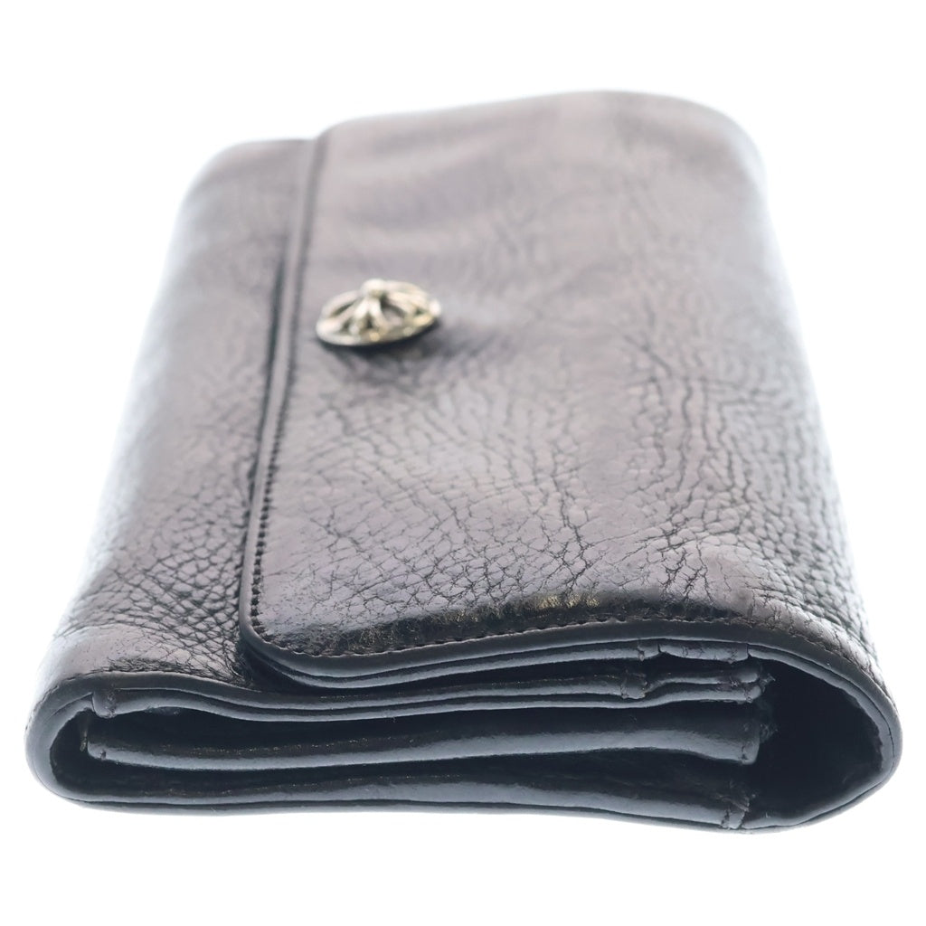CHROME HEARTS(クロムハーツ) JUDY CROSS BALL ジュディ クロスボールボタン レザーウォレット 長財布 ブラック